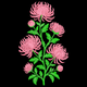 Chrysanthemum Floral Stem Embroidery Design, Instant Download