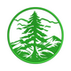 Circular Pine Tree Mountain Embroidery Design, Instant Download