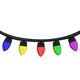Classic Christmas Light Garland Embroidery Design, Instant Download