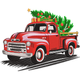 Classic Holiday Pickup Truck Embroidery Design, Instant Download