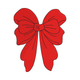 Classic Holiday Ribbon Bow Embroidery Design, Instant Download