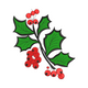 Classic Holly Berries with Green Leaves Embroidery Design, Instant Download