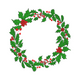Classic Holly Berry Christmas Wreath Embroidery Design, Machine Embroidery Pattern, Instant Download