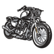 Classic Motorcycle Embroidery Design, Biker Machine Embroidery Pattern, Instant Download
