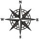 Classic Nautical Compass Star Line Art Embroidery Design, Instant Download