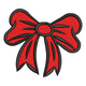 Classic Red Christmas Bow Embroidery Design, Instant Download
