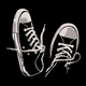Classic Sneakers Line Art Embroidery Design, Fashion Machine Embroidery Pattern, Instant Download