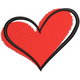 Classic Valentine Heart Embroidery Design, Instant Download