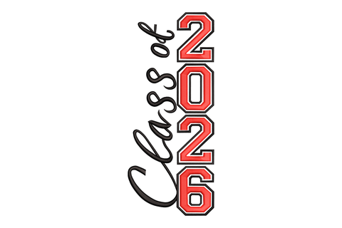 Text 'Class of 2026' in red and black on a white background