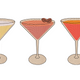 Cocktail Glasses Trio Embroidery Design, Instant Download