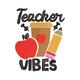 Coffee Apple Pencil Teacher Life Embroidery Design, Instant Download