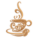 Coffee Cup Embroidery Design, Cafe Monogram Pattern, Instant Download