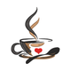 Coffee Cup with Heart Embroidery Design, Instant Download