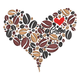 Coffee Heart Embroidery Design, Instant Download