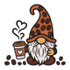 Coffee Lover Gnome Embroidery Design, Machine Embroidery Pattern, Instant Download