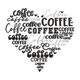 Coffee Typography Heart Embroidery Design, Word Art Machine Embroidery Pattern, Instant Download