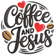 Coffee and Jesus Embroidery Design, Instant Download