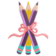 Color Pencils with Bow Embroidery Design, Teacher Gift Pattern