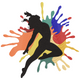 Color Splash Dancer Silhouette Embroidery Design, Instant Download