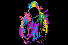 Color Splash Hoodie Embroidery Design, Machine Embroidery Pattern, Instant Download