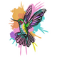 Color Splash Hummingbird Embroidery Design, Machine Embroidery Pattern, Instant Download