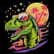 Cool T-Rex with Sunglasses Embroidery Design, Instant Download