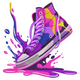 Color Splash Sneaker Embroidery Design, Instant Download