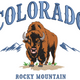 Colorado Rocky Mountain Bison Embroidery Design, Instant Download