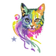 Colorful Abstract Cat Embroidery Design, Instant Download