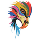 Colorful Abstract Parrot Head Embroidery Design, Instant Download