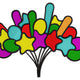 Colorful Balloon Bouquet Embroidery Design, Instant Download