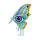 Colorful Butterfly Eye Embroidery Design, Instant Download