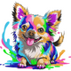 Colorful Chihuahua Embroidery Design, Instant Download
