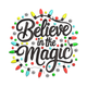 Believe in the Magic Christmas Embroidery Design, Holiday Lights Quote Pattern