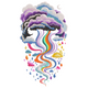 Colorful Cloud Rainbow Stream Embroidery Design, Storm Pour Pattern