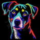 Colorful Dog Portrait Embroidery Design, Instant Download