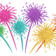 Colorful Fireworks Burst Embroidery Design, Instant Download