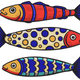 Colorful Fish Trio Embroidery Design, Instant Download