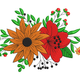 Colorful Floral Cluster Embroidery Design, Instant Download
