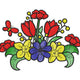 Colorful Flower Arrangement with Butterfly Embroidery Design, Instant Download