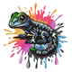 Colorful Gecko Embroidery Design, Instant Download