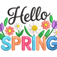 Colorful Hello Spring Floral Embroidery Design, Machine Embroidery Pattern, Instant Download