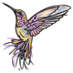 Colorful Hummingbird Embroidery Design, Machine Embroidery Pattern, Instant Download