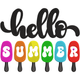 Colorful Ice Cream Lettering Embroidery Design, Hello Summer Kids, Instant Download