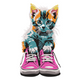 Colorful Kitten with Sneakers Embroidery Design, Instant Download