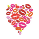 Colorful Lip Kiss Heart Embroidery Design, Instant Download