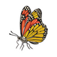 Colorful Monarch Butterfly Embroidery Design, Realistic Side Profile, Instant Download