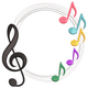 Colorful Musical Notes Frame Embroidery Design, Instant Download