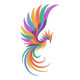 Colorful Phoenix Bird Embroidery Design, Pattern