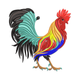 Colorful Rooster Embroidery Design, Instant Download